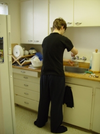 Brandon's ass in the kitchen