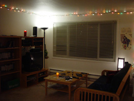 The living room at night